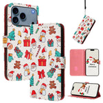 クリスマスシリーズ バックルレザー電話ケース ハンドストラップ付き、iPhone 17e / 16e 用、iPhone 17 Pro Max 用、iPhone 17 Pro 用、iPhone 17 用、iPhone Air 用、iPhone 16 Pro Max 用、iPhone 16 Pro 用、iPhone 16 Plus 用
