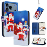 クリスマスシリーズ バックルレザー電話ケース ハンドストラップ付き、iPhone 17e / 16e 用、iPhone 17 Pro Max 用、iPhone 17 Pro 用、iPhone 17 用、iPhone Air 用、iPhone 16 Pro Max 用、iPhone 16 Pro 用、iPhone 16 Plus 用