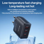 Yesido YC144C 65W 3ポート急速充電器 1m Type-C ケーブル付き、YC144C