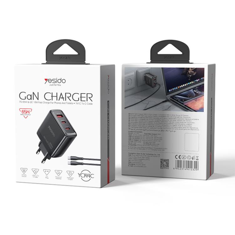 Yesido YC144 65W 3ポート急速充電器、YC144