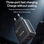 Yesido YC144 65W 3ポート急速充電器、YC144