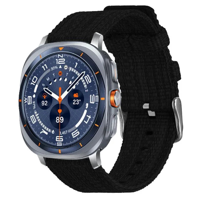 xDfind ナイロンキャンバスウォッチバンド、Samsung Galaxy Watch Ultra / Ultra 2025 用、Samsung Galaxy Watch8 / 8 Classic 用、Samsung Galaxy Watch 7 / 6 / 5 / FE 用、Samsung Galaxy Fit3 用