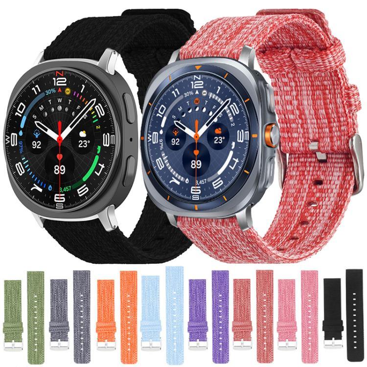 xDfind ナイロンキャンバスウォッチバンド、Samsung Galaxy Watch Ultra / Ultra 2025 用、Samsung Galaxy Watch8 / 8 Classic 用、Samsung Galaxy Watch 7 / 6 / 5 / FE 用、Samsung Galaxy Fit3 用
