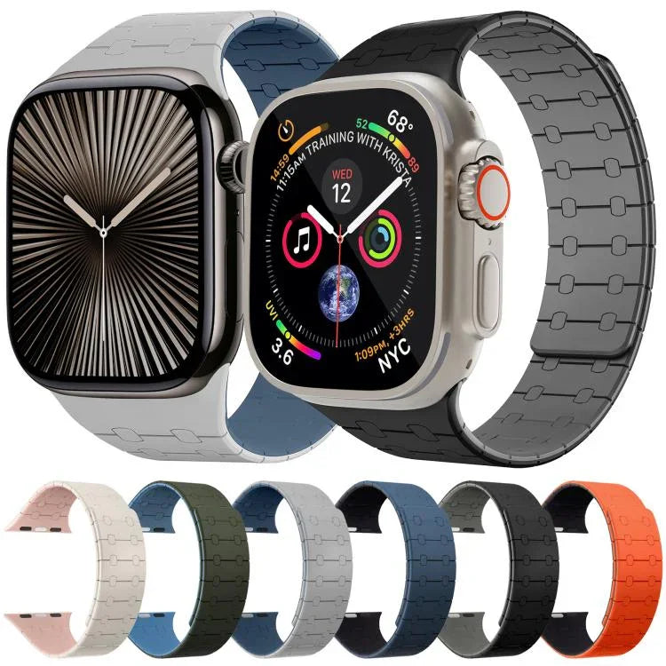 xDfind コントラストカラー マグネットシリコンウォッチバンド、Apple Watch 42 / 44 / 45 / 46 / 49mm用、Apple Watch 38 / 40 / 41 / S10 42mm用