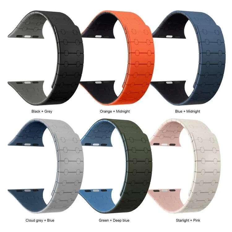 xDfind コントラストカラー マグネットシリコンウォッチバンド、Apple Watch 42 / 44 / 45 / 46 / 49mm用、Apple Watch 38 / 40 / 41 / S10 42mm用