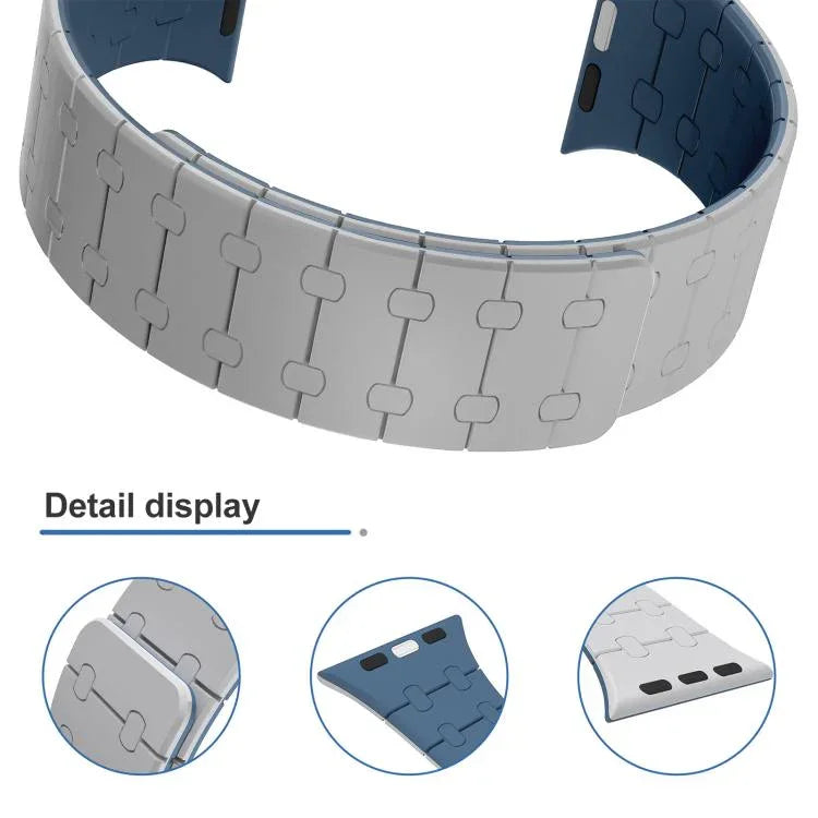 xDfind コントラストカラー マグネットシリコンウォッチバンド、Apple Watch 42 / 44 / 45 / 46 / 49mm用、Apple Watch 38 / 40 / 41 / S10 42mm用