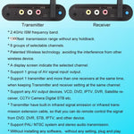 Measy AV240 2.4GHz ワイヤレス音声/映像送信機＆受信機 赤外線リターン機能付き、距離: 400m、AV240 ブラック