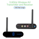 Measy AV530 5.8GHz ワイヤレス音声/映像送信機＆受信機、距離: 300m、AV530 ブラック