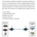 Measy AV530 5.8GHz ワイヤレス音声/映像送信機＆受信機、距離: 300m、AV530 ブラック
