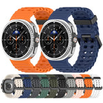 xDfind ブラックバックルオーシャン単色二列穴シリコンウォッチバンド、Samsung Galaxy Watch8 / 8 Classic 用