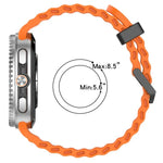 xDfind ブラックバックルオーシャン単色二列穴シリコンウォッチバンド、Samsung Galaxy Watch8 / 8 Classic 用