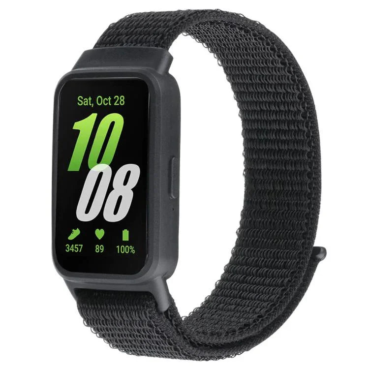 xDfind ウォッチフレーム一体型ナイロンフック＆ループファスナウォッチバンド、Samsung Galaxy Fit 3 用