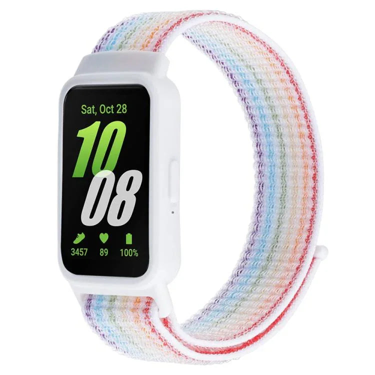 xDfind ウォッチフレーム一体型ナイロンフック＆ループファスナウォッチバンド、Samsung Galaxy Fit 3 用
