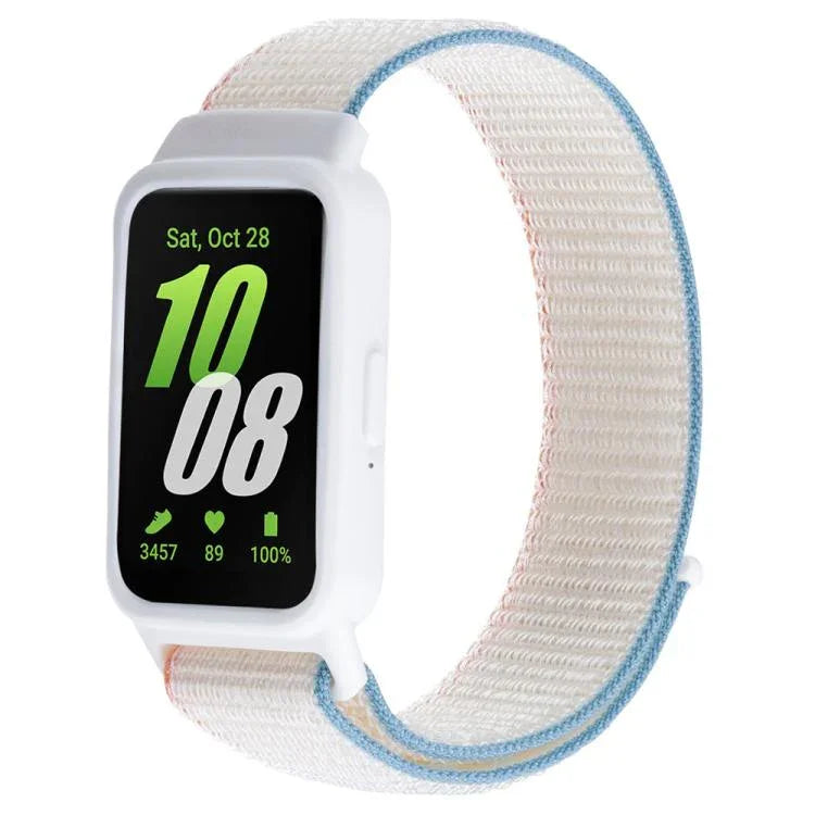 xDfind ウォッチフレーム一体型ナイロンフック＆ループファスナウォッチバンド、Samsung Galaxy Fit 3 用