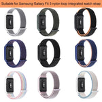 xDfind ウォッチフレーム一体型ナイロンフック＆ループファスナウォッチバンド、Samsung Galaxy Fit 3 用