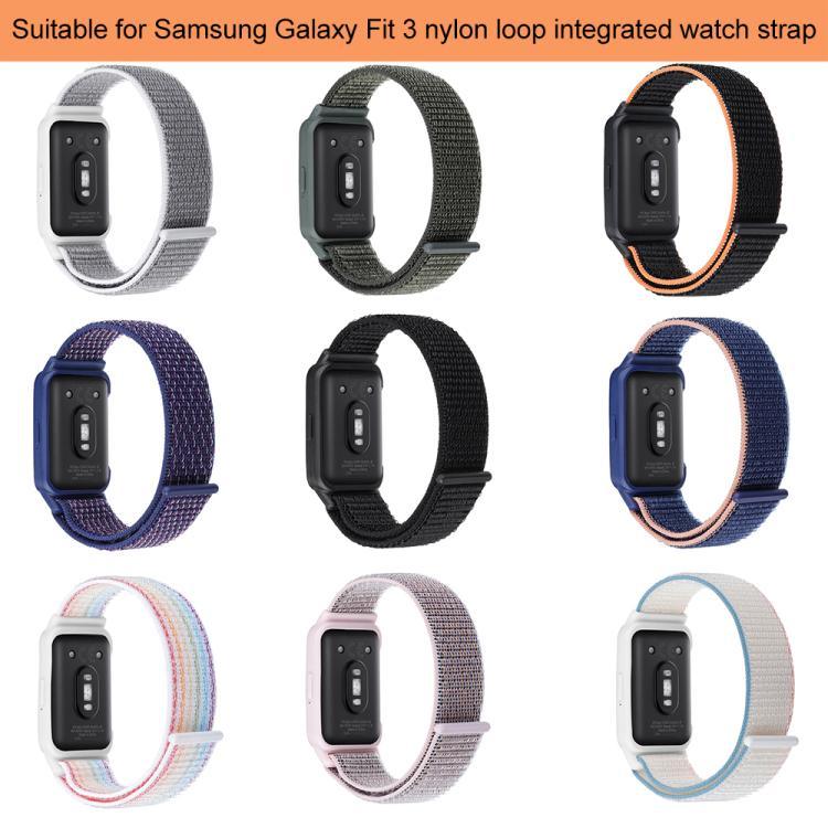 xDfind ウォッチフレーム一体型ナイロンフック＆ループファスナウォッチバンド、Samsung Galaxy Fit 3 用