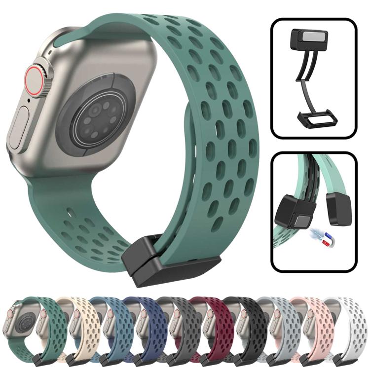xDfind マグネットクラスプシリコンウォッチバンド、Apple Watch 42 / 44 / 45 / 46 / 49mm用、Apple Watch 38 / 40 / 41 / S10 42mm用