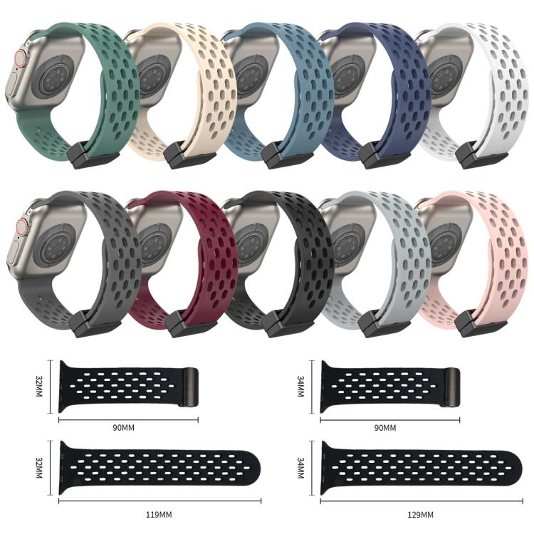 xDfind マグネットクラスプシリコンウォッチバンド、Apple Watch 42 / 44 / 45 / 46 / 49mm用、Apple Watch 38 / 40 / 41 / S10 42mm用