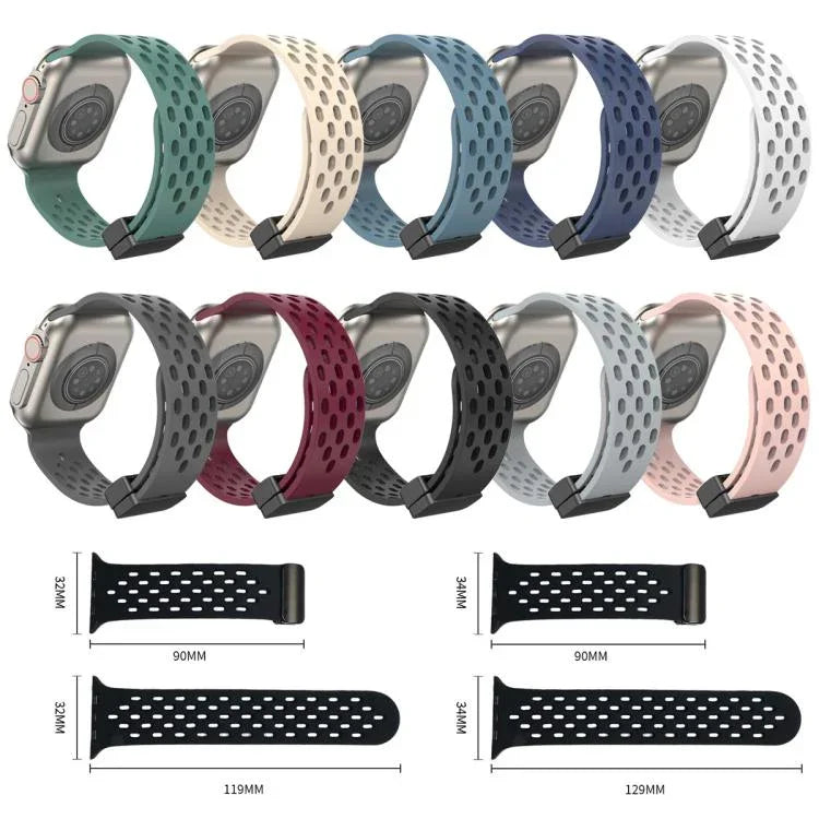 xDfind マグネットクラスプシリコンウォッチバンド、Apple Watch 42 / 44 / 45 / 46 / 49mm用、Apple Watch 38 / 40 / 41 / S10 42mm用