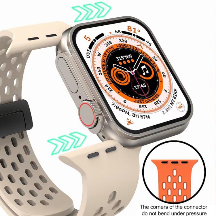 xDfind マグネットクラスプシリコンウォッチバンド、Apple Watch 42 / 44 / 45 / 46 / 49mm用、Apple Watch 38 / 40 / 41 / S10 42mm用