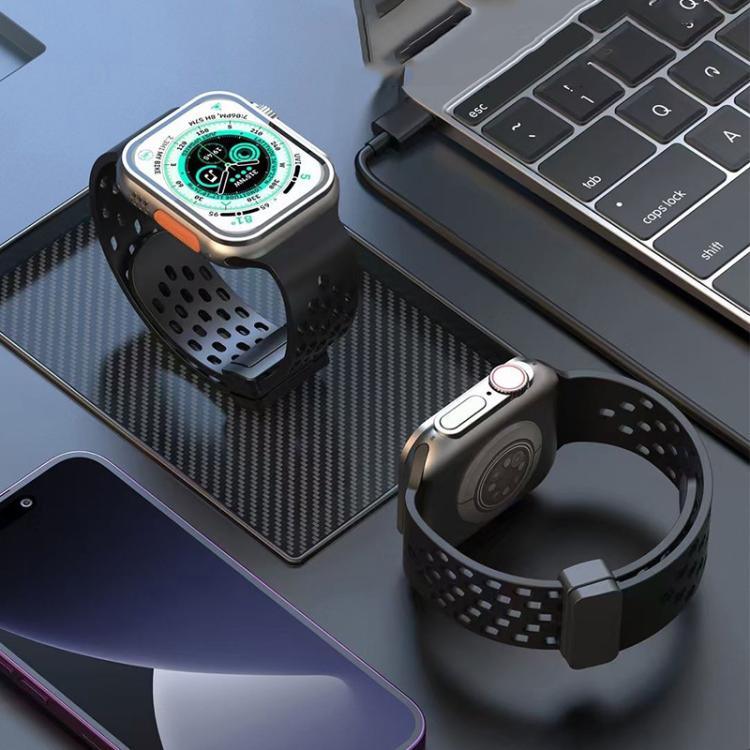 xDfind マグネットクラスプシリコンウォッチバンド、Apple Watch 42 / 44 / 45 / 46 / 49mm用、Apple Watch 38 / 40 / 41 / S10 42mm用