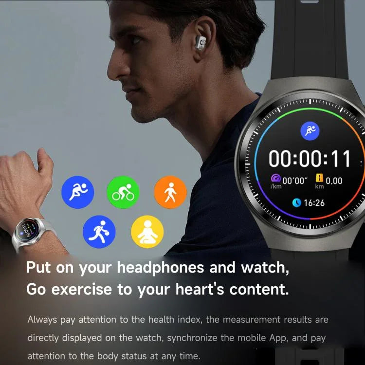 F39 1.43インチAMOLEDスクリーン2-in-1 Bluetoothイヤホンスマートウォッチ、Bluetooth通話 / NFC対応