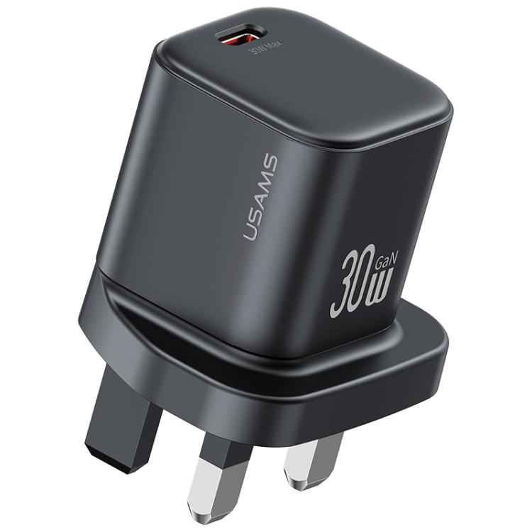 USAMS CC276 30W GaN USB-C / Type-Cポート ミニ急速充電器、UKプラグ