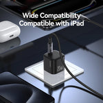 USAMS CC267 20W GaN USB-C / Type-Cポート ミニ急速充電器、USプラグ