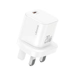 USAMS CC274 20W GaN USB-C / Type-Cポート ミニ急速充電器、UKプラグ