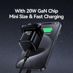 USAMS CC274 20W GaN USB-C / Type-Cポート ミニ急速充電器、UKプラグ