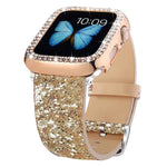 xDfind グリッターシークインレザーウォッチバンド、Apple Watch 42 / 44 / 45 / 46 / 49mm用、Apple Watch 38 / 40 / 41 / S10 42mm用
