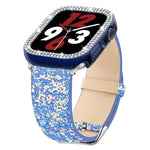 xDfind グリッターシークインレザーウォッチバンド、Apple Watch 42 / 44 / 45 / 46 / 49mm用、Apple Watch 38 / 40 / 41 / S10 42mm用
