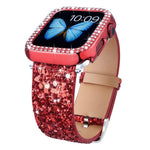 xDfind グリッターシークインレザーウォッチバンド、Apple Watch 42 / 44 / 45 / 46 / 49mm用、Apple Watch 38 / 40 / 41 / S10 42mm用