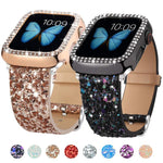 xDfind グリッターシークインレザーウォッチバンド、Apple Watch 42 / 44 / 45 / 46 / 49mm用、Apple Watch 38 / 40 / 41 / S10 42mm用