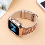 xDfind グリッターシークインレザーウォッチバンド、Apple Watch 42 / 44 / 45 / 46 / 49mm用、Apple Watch 38 / 40 / 41 / S10 42mm用