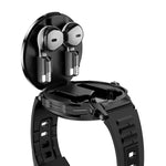 D13 2-in-1 Bluetoothイヤホンスマートコールウォッチ、Bluetooth通話 / NFC / ヘルスモニタリング対応、シリコンストラップ、3ビーズスチールストラップ、ミラネーゼスチールストラップ