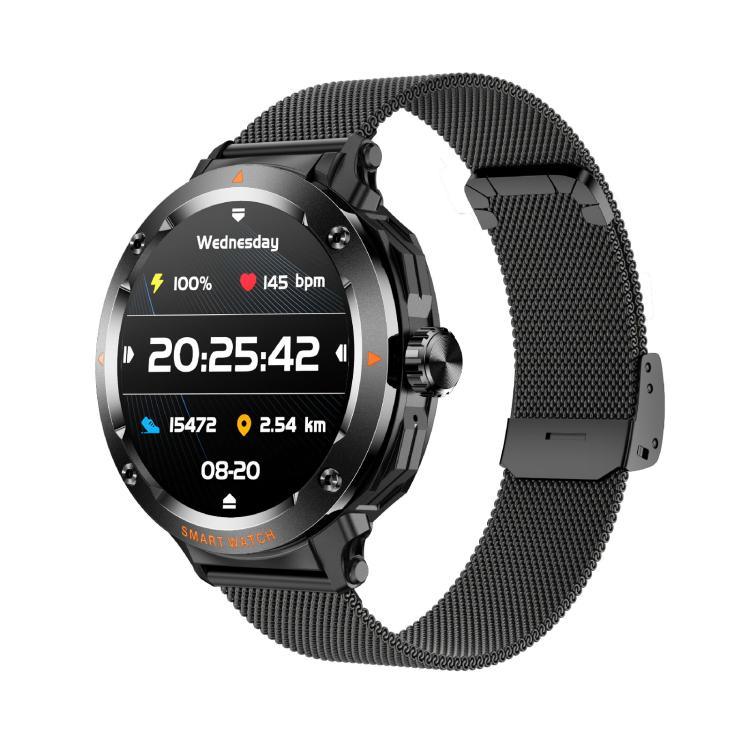 D13 2-in-1 Bluetoothイヤホンスマートコールウォッチ、Bluetooth通話 / NFC / ヘルスモニタリング対応、シリコンストラップ、3ビーズスチールストラップ、ミラネーゼスチールストラップ