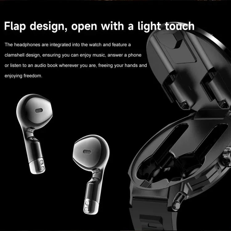 D13 2-in-1 Bluetoothイヤホンスマートコールウォッチ、Bluetooth通話 / NFC / ヘルスモニタリング対応、シリコンストラップ、3ビーズスチールストラップ、ミラネーゼスチールストラップ