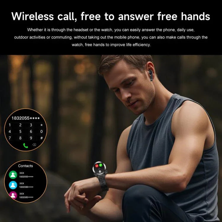 D13 2-in-1 Bluetoothイヤホンスマートコールウォッチ、Bluetooth通話 / NFC / ヘルスモニタリング対応、シリコンストラップ、3ビーズスチールストラップ、ミラネーゼスチールストラップ