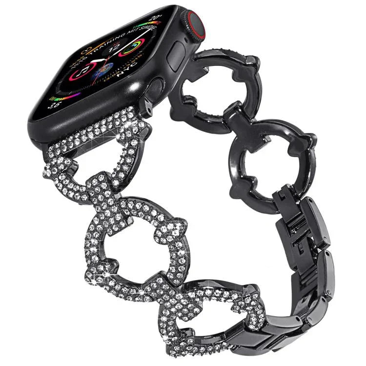 xDfind O字型ダイヤモンドメタルウォッチバンド、Apple Watch 42 / 44 / 45 / 46 / 49mm用、Apple Watch 38 / 40 / 41 / S10 42mm用