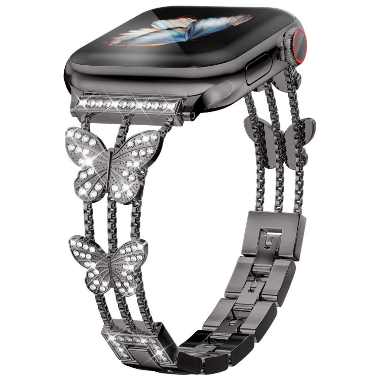 xDfind バタフライ型ダイヤモンドメタルウォッチバンド、Apple Watch 42 / 44 / 45 / 46 / 49mm用、Apple Watch 38 / 40 / 41 / S10 42mm用