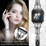 xDfind バタフライ型ダイヤモンドメタルウォッチバンド、Apple Watch 42 / 44 / 45 / 46 / 49mm用、Apple Watch 38 / 40 / 41 / S10 42mm用