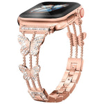 xDfind バタフライ型ダイヤモンドメタルウォッチバンド、Apple Watch 42 / 44 / 45 / 46 / 49mm用、Apple Watch 38 / 40 / 41 / S10 42mm用