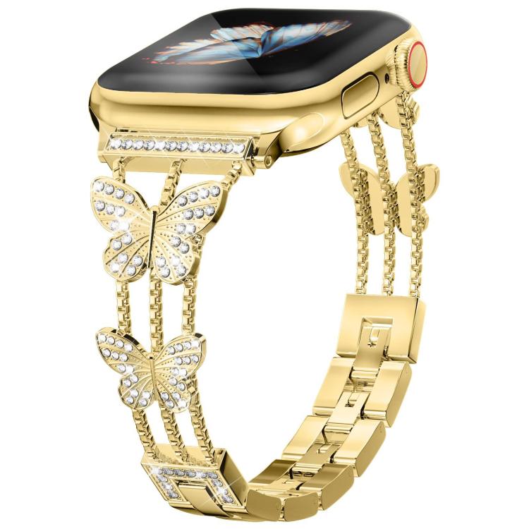 xDfind バタフライ型ダイヤモンドメタルウォッチバンド、Apple Watch 42 / 44 / 45 / 46 / 49mm用、Apple Watch 38 / 40 / 41 / S10 42mm用