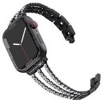 xDfind スリーダイヤモンドメタルウォッチバンド、Apple Watch 42 / 44 / 45 / 46 / 49mm用、Apple Watch 38 / 40 / 41 / S10 42mm用