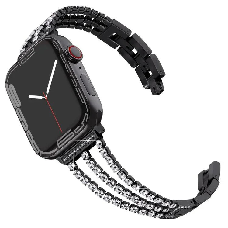 xDfind スリーダイヤモンドメタルウォッチバンド、Apple Watch 42 / 44 / 45 / 46 / 49mm用、Apple Watch 38 / 40 / 41 / S10 42mm用