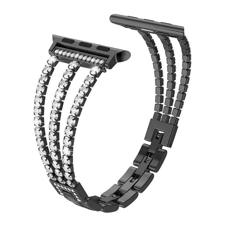 xDfind スリーダイヤモンドメタルウォッチバンド、Apple Watch 42 / 44 / 45 / 46 / 49mm用、Apple Watch 38 / 40 / 41 / S10 42mm用