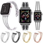 xDfind スリーダイヤモンドメタルウォッチバンド、Apple Watch 42 / 44 / 45 / 46 / 49mm用、Apple Watch 38 / 40 / 41 / S10 42mm用