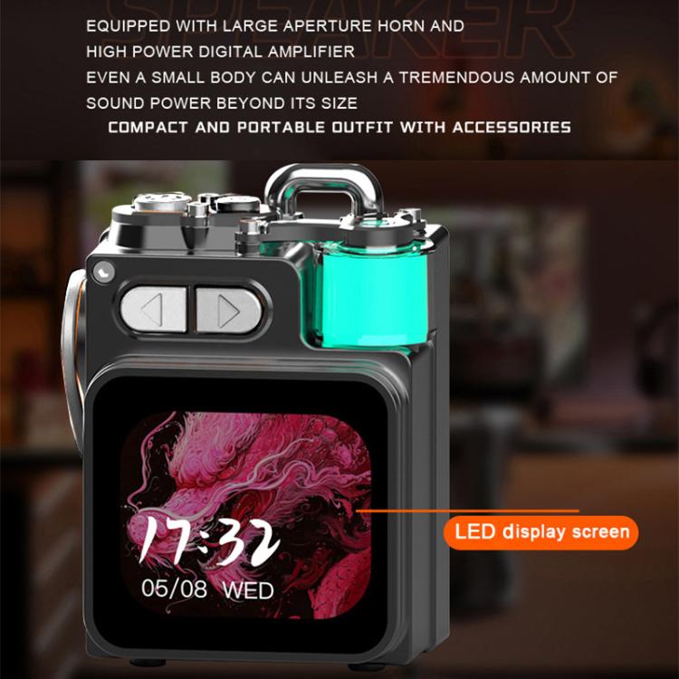 DK08 スマートLEDスクリーンクールスタイル ポータブルRGBライトBluetoothスピーカー DK08
