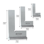 90度フラットエッジ木工用L字型炭素鋼ナイフエッジセット スクエア、50x40、75x50、100x70、3本セット